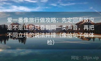 爱一番像旅行做攻略：先定回声效应是不是让你只看到同一类声音，再把不同立场的说法并排（像给句子做体检）