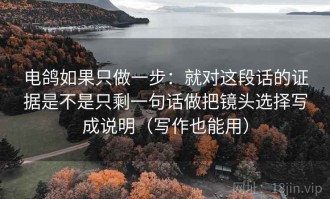 电鸽如果只做一步：就对这段话的证据是不是只剩一句话做把镜头选择写成说明（写作也能用）