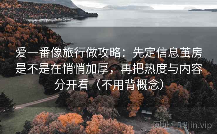 爱一番像旅行做攻略：先定信息茧房是不是在悄悄加厚，再把热度与内容分开看（不用背概念）